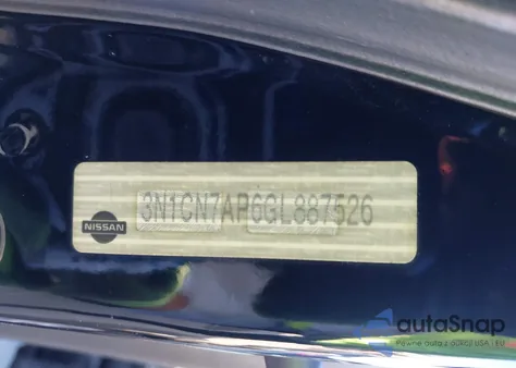 2016 Nissan Versa 1.6 Sv z USA, uszkodzony, nr VIN 3N1CN7AP6GL887526